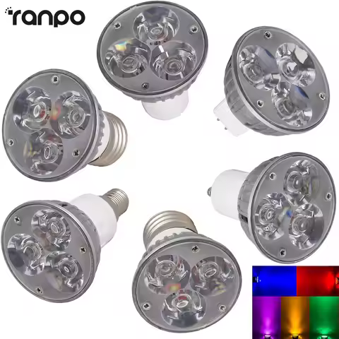 10X Dimmable GU10 E27 E14 MR16 GU5.3 3W LED Spotlight Bulbs Cold Warm White Red Blue Yellow Replace 