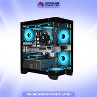 Casing Vurrion Glassify Black Edition Free 3 Fan RGB M-ATX / MINI-ITX