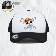 LUFFY DRAWING - NET HAT / ONE PIECE HAT / FLAG / SNAPBACK HAT / WORLD GOVERNMENT / PIRATE / JOLLY RO