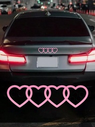 四個愛心車標，可愛的愛心形汽車外飾，適用於汽車車窗、車身後尾裝飾，機車、筆記型電腦貼紙
