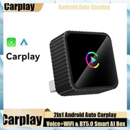 [G V W E] Wireless Carplay Android AUTO 2in1 Smart AI Box Voice+WiFi & BT5.0 USB Adapter Wired CarPl