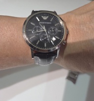 中古Emporio Armani AR2434 Black Dial 跟黑色皮帶