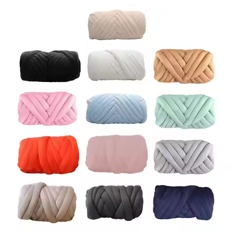 Cotton Polyester Chunky Yarn Arm Knitting Yarn Knitting Jumbo Tubular Yarn Bulky Yarn for Pillow Cro