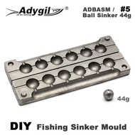 Adygil DIY Fishing Ball Sinker Mold ADBASM/#5 Ball Sinker 44g 6 Cavities