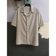 KEMEJA Preloved 8seconds striped short-sleeved men's shirt