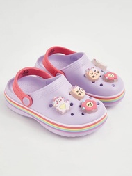 Dép guốc bé gái huy hiệu phát sáng màu cầu vồng George UK Authentic