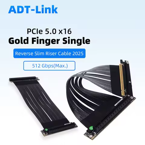 Gen5 PCIE 5.0 X16 Reverse GPU Extension Riser Cable 512Gbps for NVIDIA RTX50 AMD RX90 Graphics Card 