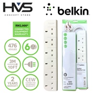 Belkin 6-outlet Economy Series Surge Protector Power Extension Socket (3m)