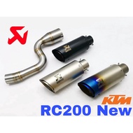 Exhaust KTM RC 200 2021 Akrapovic Short Ekzos Tabung Muffler Full System RC200 Stainless Steel Acces