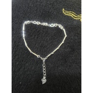 H0018, gelang perak 925, reka bentuk yang indah, mutu kerja yang halus, berat: 3.73g, panjang: 15.5c