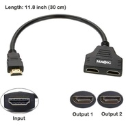 1 In 2 Out HDMI Splitter Audio Video Cables Full HD 1080p Male To 2 Female 1x2 Splitter HDMI Cable For HDTV