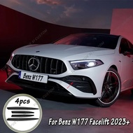 For Mercedes Benz A Class W177 A180 A200 A35 AMG Facelift 2023+ Car Front Bumpers Lip Side Air Vent 