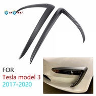 Matte Carbon Fiber Front Blade Trim Front Bumper Lip Splitter Fog Light Trim for  Model 3 2017-2020