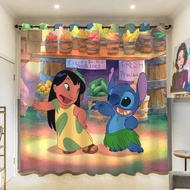 Stitch and Floral 3D Blackout Curtains Bedroom Curtains Bathroom Curtain rideaux pour le salon Decor