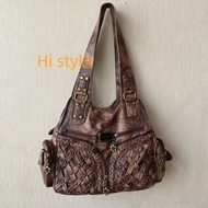 Angel Kiss Retro Y2K beaded Subculture European and American street leopard print single-shoulder cr