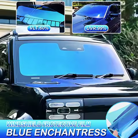Colorful Blue Enchantress Solar Film Chameleon VLT60% IRR99% Car Windshield Solar Film Sunscreen Car