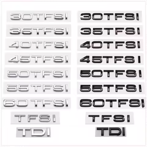 Car Styling 35 40 45 50 55 TFSI Logo Emblem, Rear Trunk Badge Sticker Decal For Audi A4 A5 A6 A7 A8 