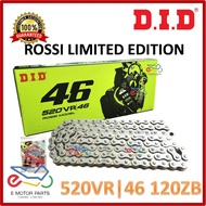 D.I.D DID 520VR |46 SEALED RING CHAIN RANTAI SILVER & GOLD ROSSI VR46 LIMITED EDITION 120ZB [100% OR