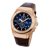 下單即贈品牌籃球　CEO TECH系列 玫瑰金藍面計時碼錶