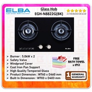 Elba 5.0kW Built-in Glass Hob EGH-N8822G(BK) with Safety Valve