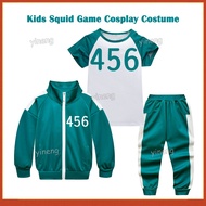 Squid Game Cosplay Costume for Kids 456 Suit Unisex Sports Outfit Coat Tshirts Pants Set Kids Jacket