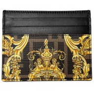 全新未使用商品 □ FENDI VERSACE Fendi Versace FENDACE 7M0164 Zucca 巴洛克圖案皮革卡包 黑色 義大利製造 男士 附盒子與防塵袋