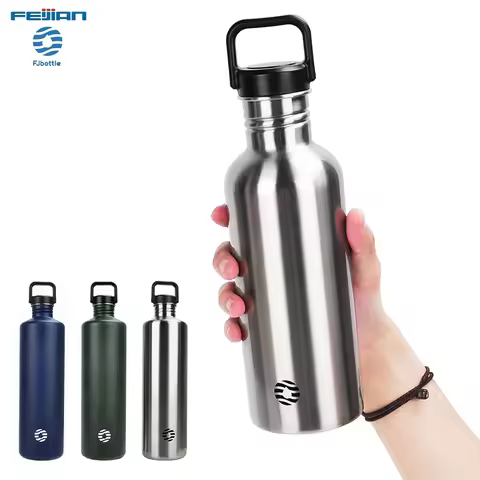 Fjbottle 2L Stainless Steel Water Bottle Large Outdoor Travel Cycling Water Bottle Portable Leakproo