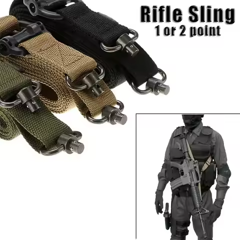 1 Pc Adjustable MS4 Tactical Quick Detach QD 1 or 2 Point Multi Mission 1.25" Rifle Sling Quick Rele