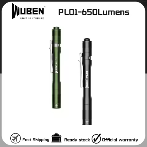 WUBEN PL01 Pen Light, 650 Lumens Pocket EDC Flashlight Rechargeable, IP68 waterproof, Compatible 2 A