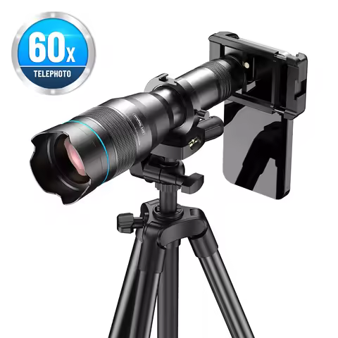APEXEL 60X Mobile Phone Telescope Lens Astronomical Telephoto Zoom Lens With Extendable Tripod for i