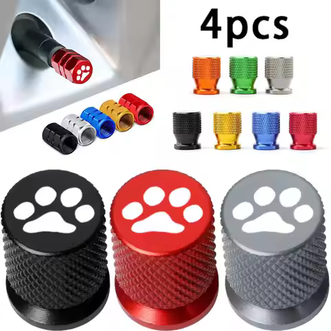 4PCS Colorful Car Accessories Car Tire Valve Cap For DSYCAR Bear's Paw