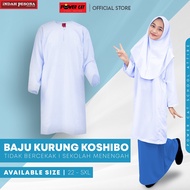 POWER CAT Baju Kurung Sekolah Koshibo Putih Nila /Koshibo School Uniform Baju Kurung Biasa - White/S