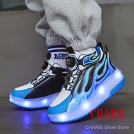 【Original】Nezha Skates Boys and Children's Roller Skates Can Be Hidden and Lit Roller Skating Flying