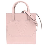 Valentino Garavani V-logo Walk 小號粉紅真皮兩用手提包/肩背包 1453 [二手] Valentino Garavani