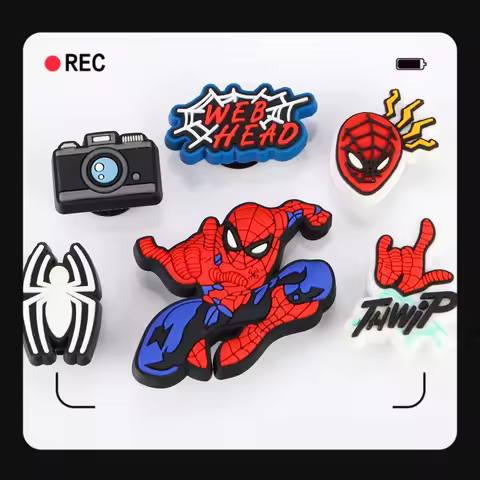 Spider-Man, anime shoes accessories buckle, hole shoes, shoes buckle, Marvel movie animation charact