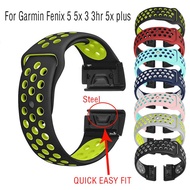 for 5 for Fenix Garmin 26mm Quick 3hr Band Easy 22mm 3 Silicone Fit Watch Strap 5x