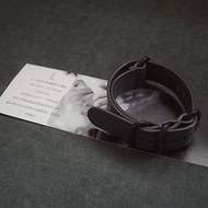 手工牛皮摔紋灰藍NATO錶帶 水鬼軍錶適用 顏色款式可客製化可刻字