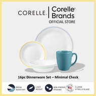 CORELLE 16pc Dinnerware Set - Minimal Check