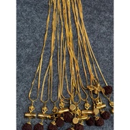 Gold polished rudhrakhsam + udukai chain 1pc