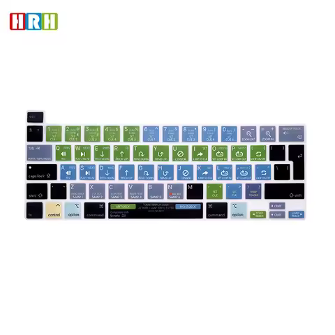 HRH Shortcut Hotkey EU Silicone Keyboard Skin Cover Protector For MacBook Pro16 A2141 Pro13 M1 M2 Ch