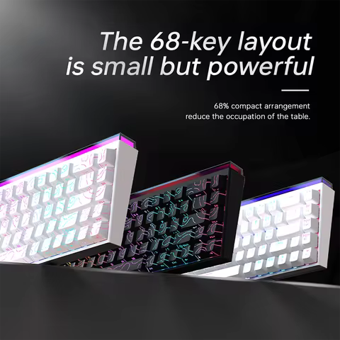 Mechanical Keyboard AJAZZ NK68 68-key hot-swappable gaming keyboard with RGB backlit keys ergonomic 