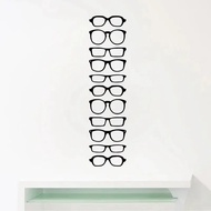 Glasses Hipster Strip Vinyl Wall Sticker Optical Shop Door Window Glass Art Decor Decals Glasses Fra