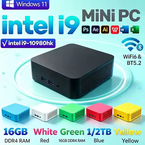 Windows 11 Intel I9 Mini PC 10th Gen 10980HK 16GB DDR4 2048GB SSD WiFi 6 BT5.2 Gaming Mini Host - Co