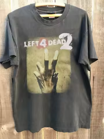 Left 4 Dead 2 Classic graphic Charcoal color Shirt unisex men women Harajuku Men Clothing Graphic T 