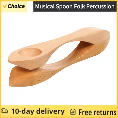 Wooden Musical Spoon Folk Percussion Instrument Natural Wood Folk Sound Traditional Percussion Spoon