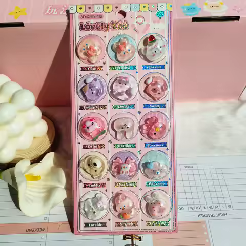 New Hot Shiny Cartoon 3D DIY Decorative Stickers with Nano-Adhesive for Mobile Phone Laptop Cup Note