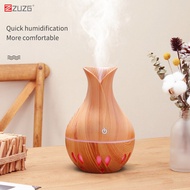 [ZUZG] Electric Humidifier Air Diffuser Ultrasonic Wood Grain Air Humidifier USB Mini Mist Maker LEDLight For Home Office