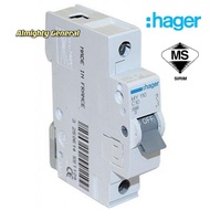 Hager MCB 1Pole 4.5ka 10A/20A/32A/40A