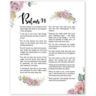 Inspirational Psalms 91 Wall Art Prints - Bible Verse Decor with Uplifting God Quotes for Home, Offi