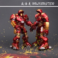 Anti-Hulk Mech Iron Man Hand-Made Luminous Iron Man Children Toy Garage Kit Desktop Model Avengers QNVI
